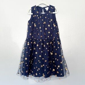 Crewcuts Factory Navy Dress with Gold Stars size 7